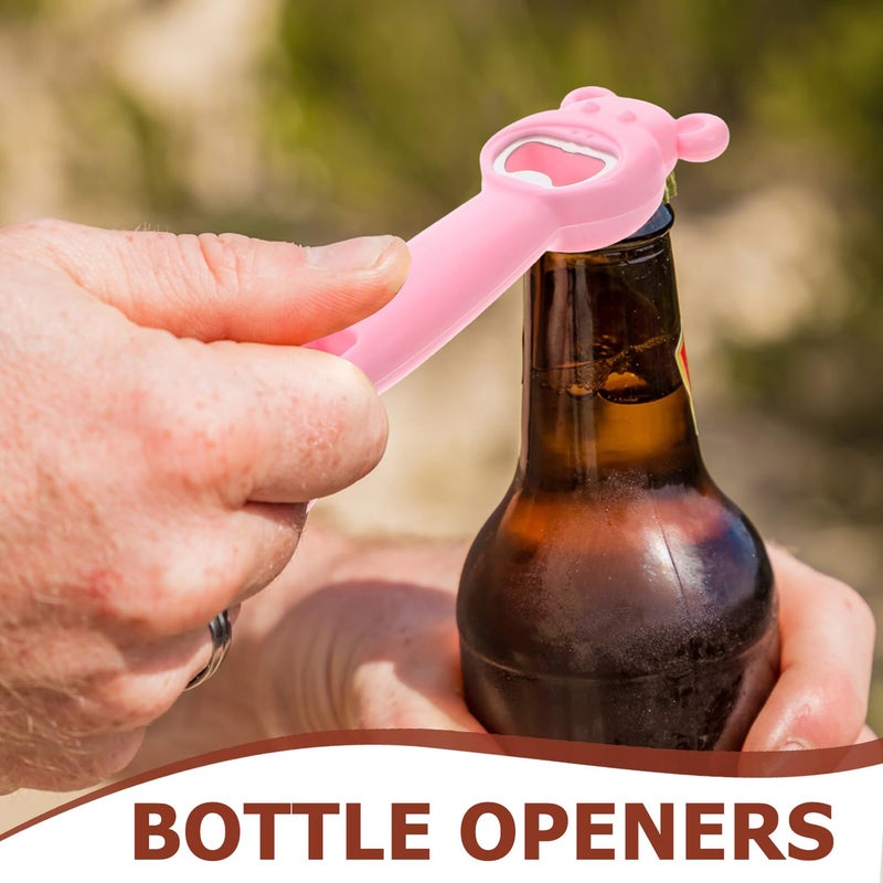 Pink Bear 4pcs Bottle Opener Set Multifunctional Soda Cap Jar Opener Kitchen Tool - Image 4