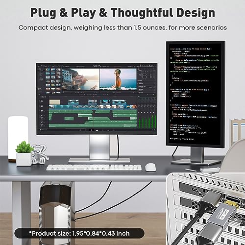 UANTIN HDMI to DisplayPort Adapter (4K 60Hz,1080p 120Hz) Uni-Directional HDMI Male to DP Female Converter [2 Pack] for Monitor Compatible with GPU,Laptop,AMD,NVIDIA,PS5,Xbox More - Image 4