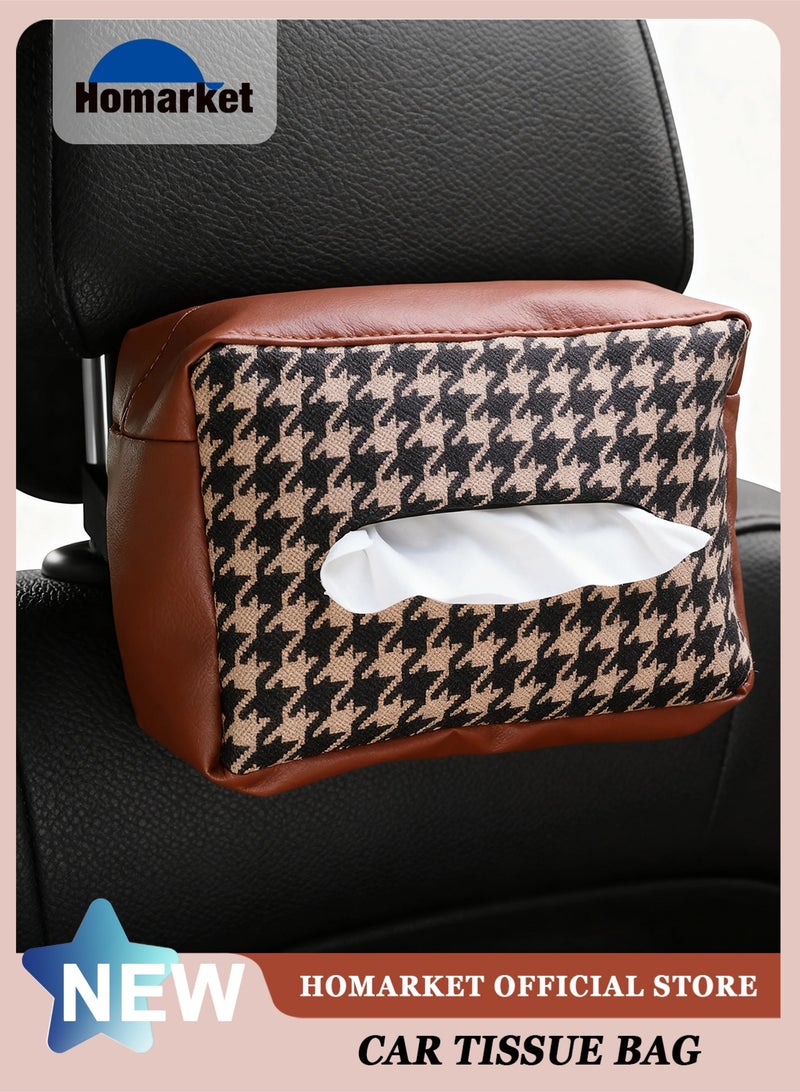 HomarKet Car Tissue Holder Leather –Tissue Box Holder for Car | Leather Tissue Box Cover | Hanging Tissue Box Holder - Image 1
