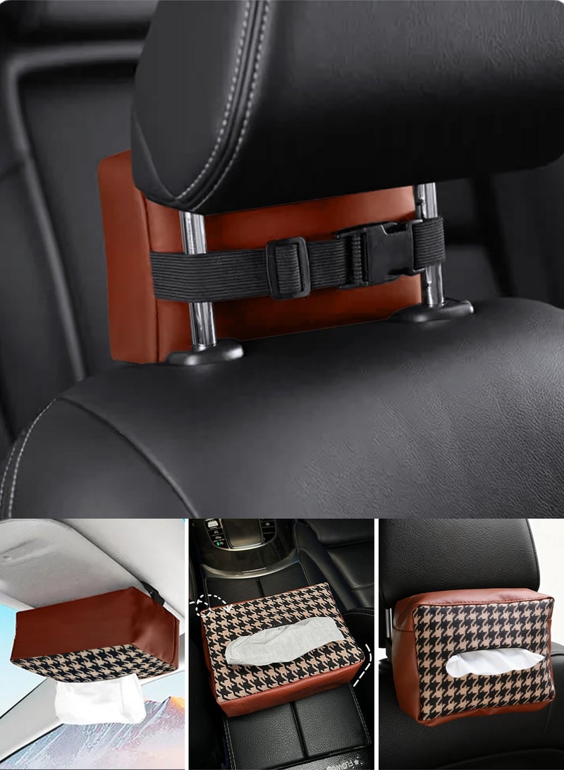 HomarKet Car Tissue Holder Leather –Tissue Box Holder for Car | Leather Tissue Box Cover | Hanging Tissue Box Holder - Image 4
