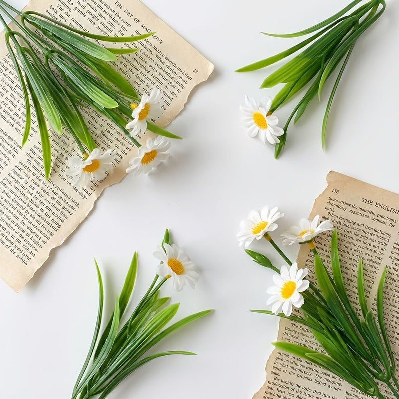 5pcs Artificial Plastic Green Aquatic Plant Leaves Handmade Bouquet Wreath Accessories Home Wall Decor - Image 1