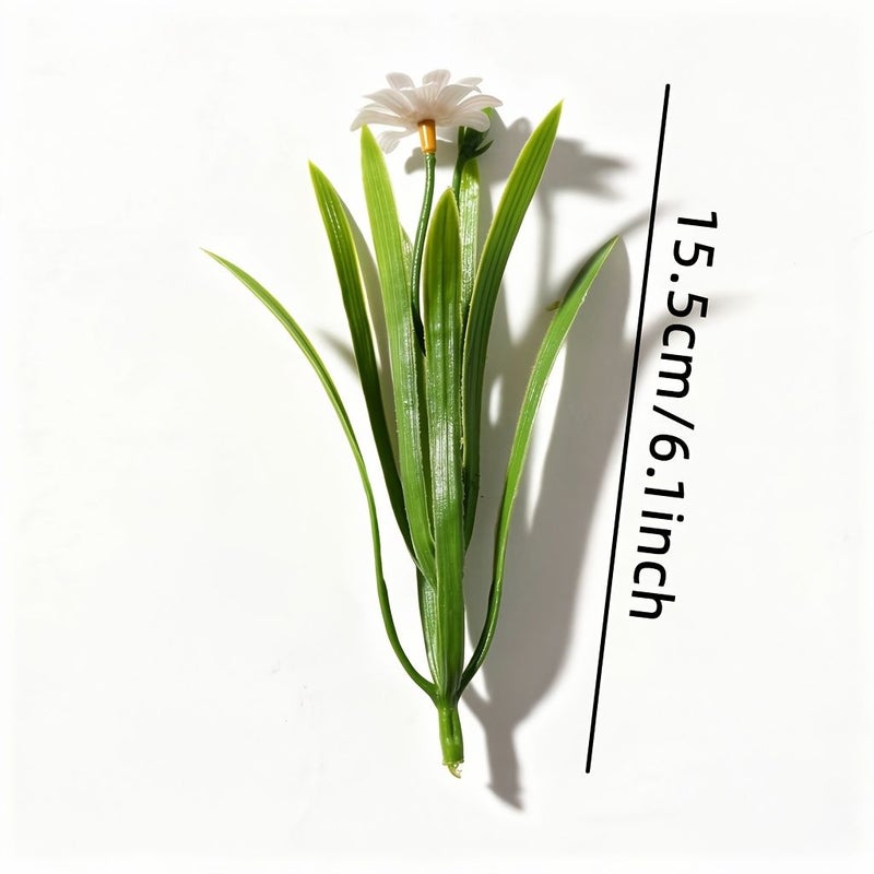 5pcs Artificial Plastic Green Aquatic Plant Leaves Handmade Bouquet Wreath Accessories Home Wall Decor - Image 4