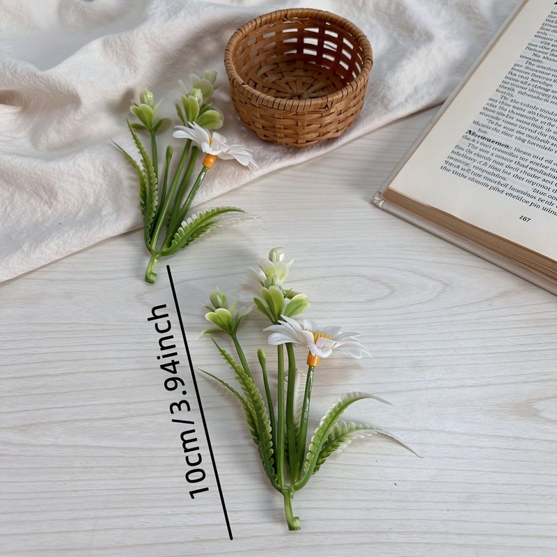 5pcs Artificial Plastic Green Aquatic Plant Leaves Handmade Bouquet Wreath Accessories Home Wall Decor - Image 3