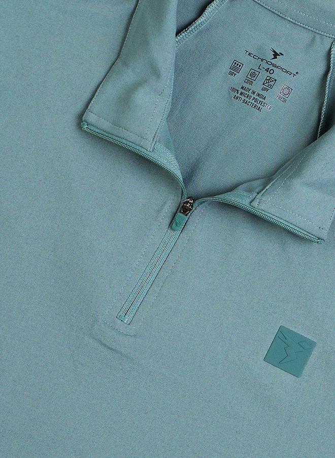 تكنوسبورت تيشيرت بولو سليم فيت بسحاب أمامي من تكنوسبورت - Image 4