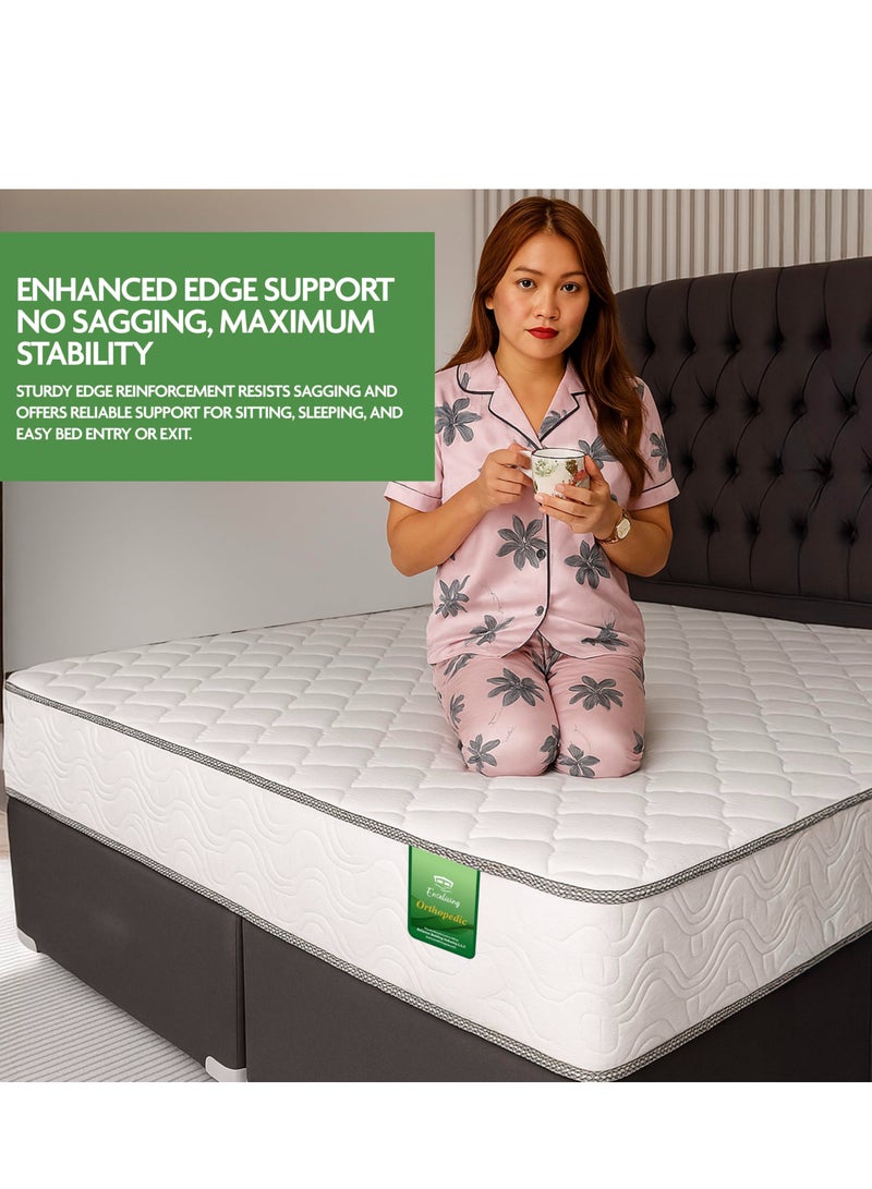 EASELIVING Super King Size Orthopedic Mattress - 20 cm Medium Firm Mattress with Breathable Fabric | Reversible Bonnell Spring Ortho Mattress with Pressure Relief for All Sleepers | 3-Year Warranty (200 x 200 cm) - Image 3