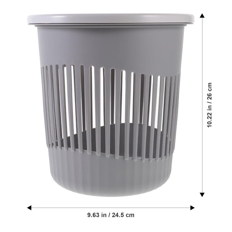 Small Plastic Trash Can Without Lid for Kitchen Bathroom Office Living Room Gray - Image 3