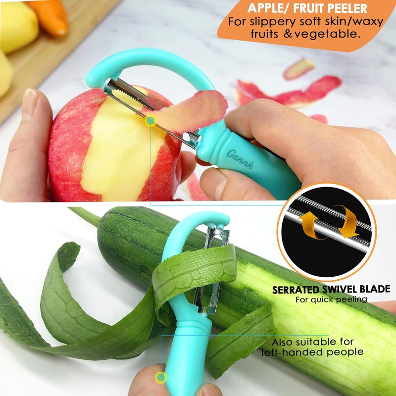 GANNK Vegetable Potato Peelers for Kitchen, Y Peeler for Apple Fruit Carrot Zucchini Cucumber Potatoes, Good Grip Veggie Peeler Makes Peeling Very Easy - Image 5