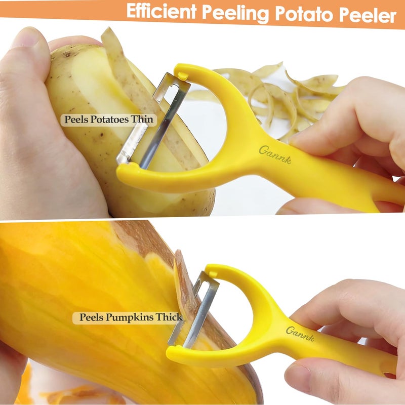 GANNK Vegetable Potato Peelers for Kitchen, Y Peeler for Apple Fruit Carrot Zucchini Cucumber Potatoes, Good Grip Veggie Peeler Makes Peeling Very Easy - Image 2
