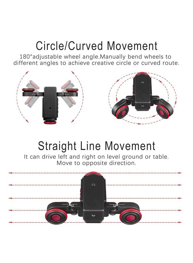 Eachshot Motorized Dolly Car, 3-Wheels Wireless Electric Track Rail Slider Video Camera Dolly Car with Remote Control, Compatible with DSLR Camera, Camcorder, for GoPro, iPhone, and Android Smartphone - Image 5