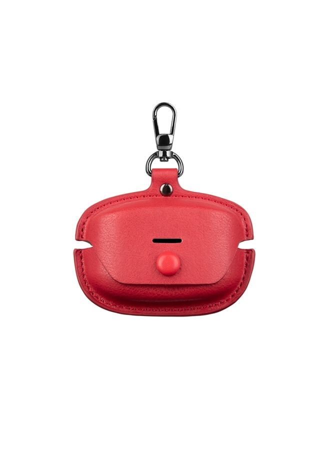 Case Cover For Sony WF-1000XM4 Leather TWS Earphone Protective Case with Hook Red