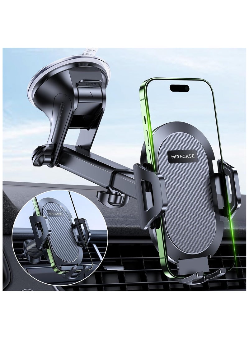 SPECTON Phone Holder Car for Dashboard & Windscreen & Air Vent & Desk [4 in 1] Mobile Holder for Car Compatible with All Smartphones - Image 1