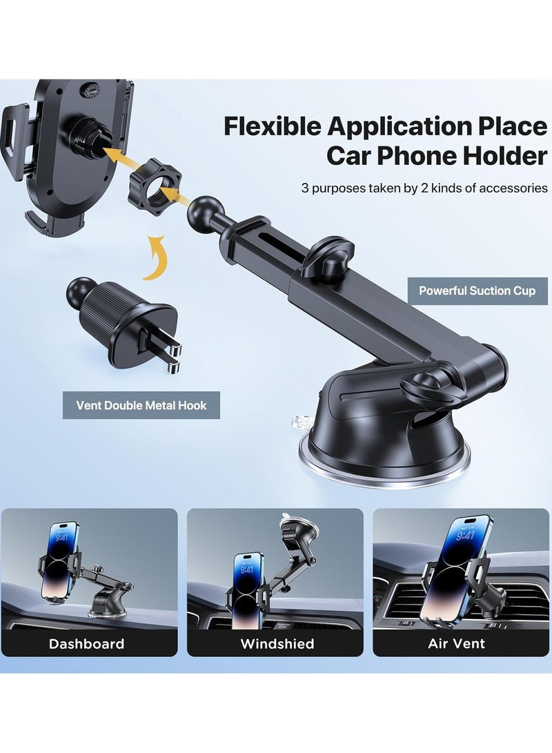 SPECTON Phone Holder Car for Dashboard & Windscreen & Air Vent & Desk [4 in 1] Mobile Holder for Car Compatible with All Smartphones - Image 3