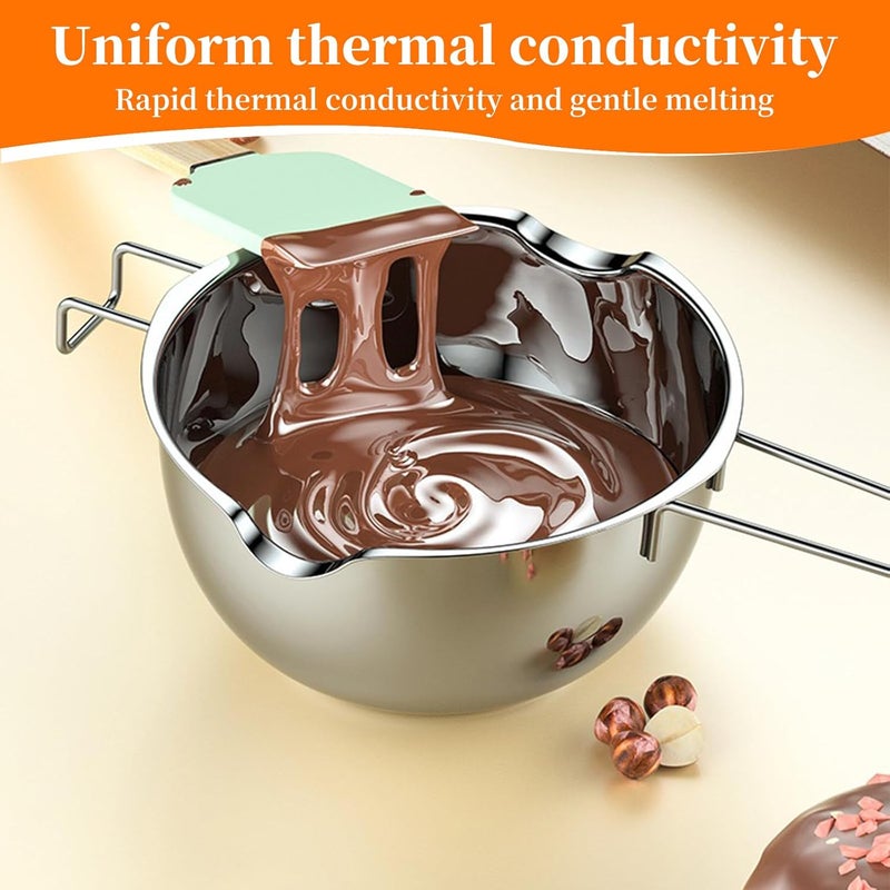 nalaina Stainless Steel Double Pot. kitchen Melting Pot Baking Tools, 304 Chocolate Double Boiler for Melting Chocolate, butter, cheese, Caramel And Candy (600ml,20oz) - Image 3