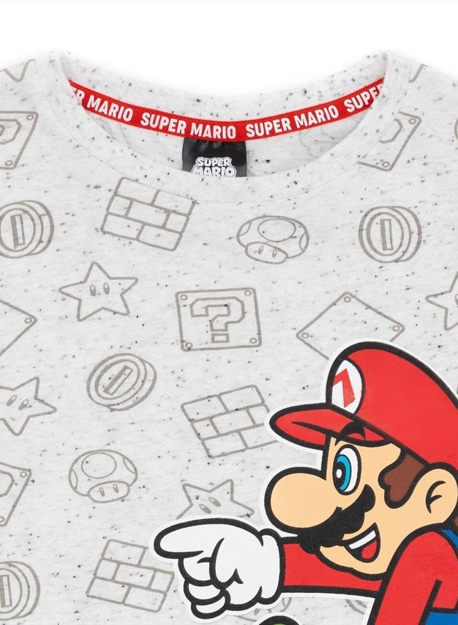 Super Mario Nintendo and Yoshi Boy's Kids Grey Character T-Shirt Top 11-12 Years  - Image 5