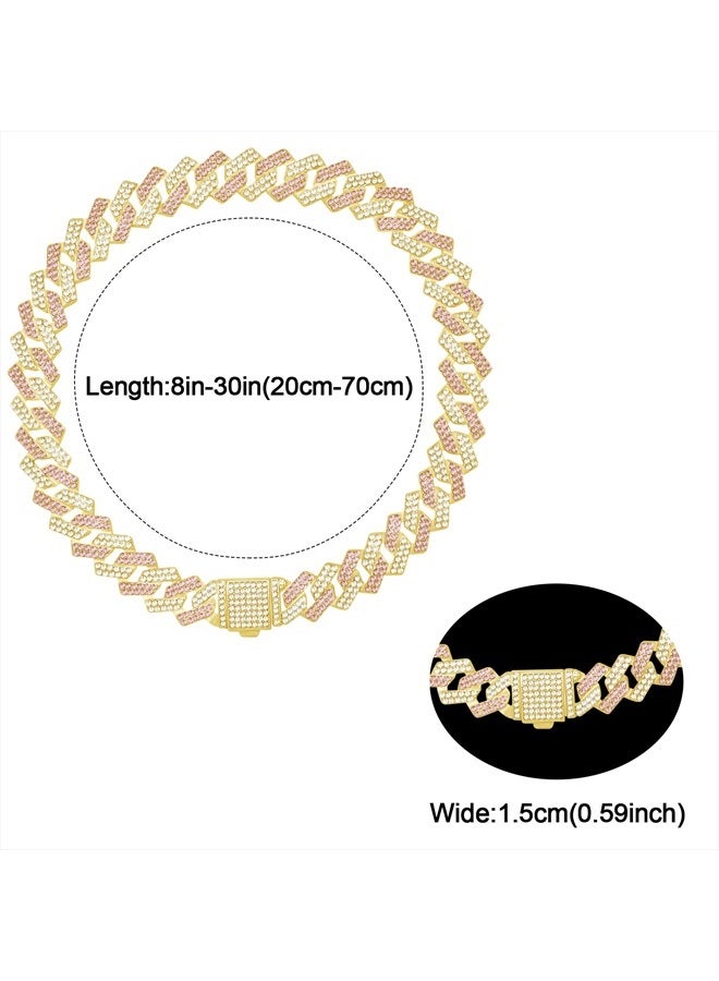 KOLODOGO سلسلة كلب معدنية مرصعة بالألماس لتدريب الكلاب مع مشبك آمن وأطواق للحيوانات الأليفة للكلاب الكبيرة والمتوسطة - Image 4