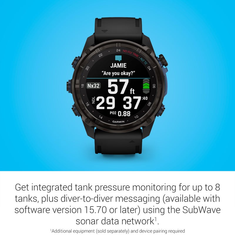 GARMIN Garmin Descent™ Mk3i, Dive Computer and Multisport GPS Smartwatch, Air Integration, Black  - Image 4