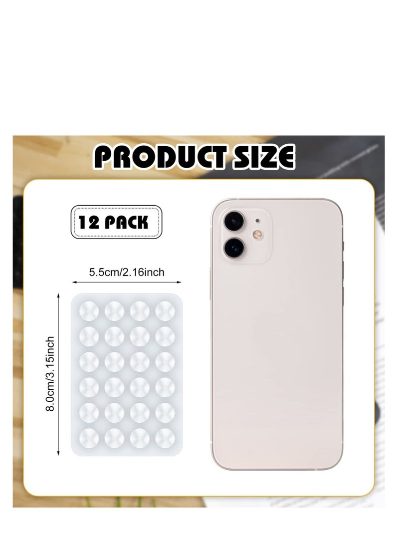 Captaintech 12 Set Adhesive Silicone Suction Cup, Suction Phone Case, Silicone Suction Phone Case Adhesive Mount, Non Slip Phone Suction Cup, Suitable for Bathroom Home Kitchen (White)  - Image 2