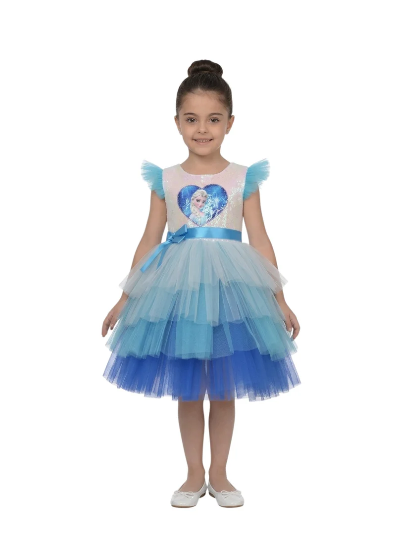 Bidani Blue Tiered Tulle Princess Dress