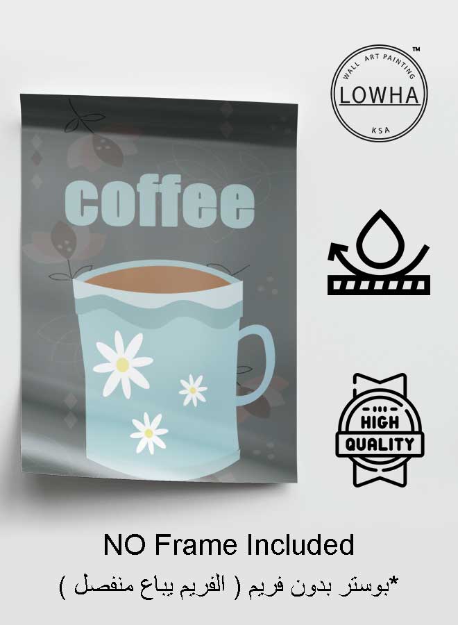 LOWHA Poster Painting Art With Four Separate Pieces Of Double-Sided Stickers Coffee Cup Draw For Home Bedroom Living Room And Office Decor - Image 3