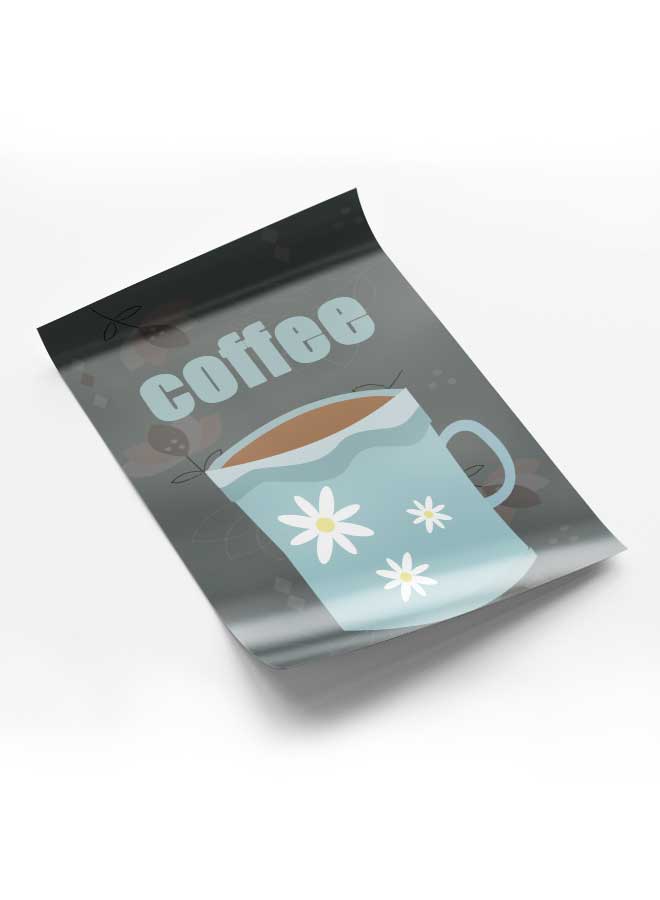 LOWHA Poster Painting Art With Four Separate Pieces Of Double-Sided Stickers Coffee Cup Draw For Home Bedroom Living Room And Office Decor - Image 1