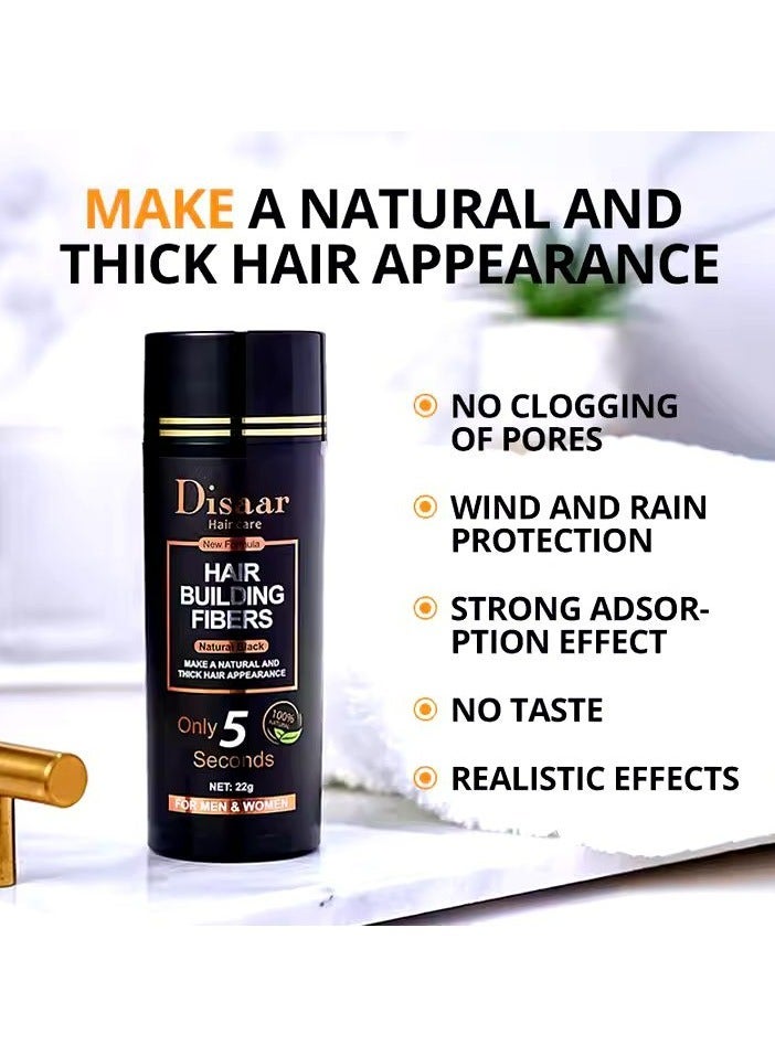 ديسار مسحوق ألياف بناء الشعر للرجال والنساء باللون الأسود الطبيعي 22 جم - Image 4