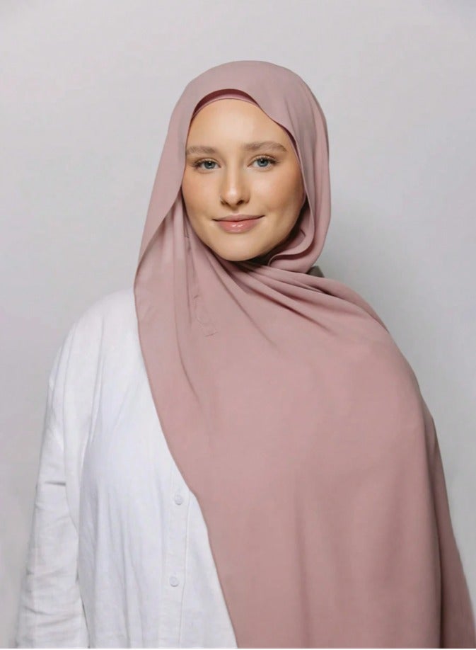 Instant Chiffon Hijab Set 3-in-1 Hijabs Solid Color Woman Scarf with Built-in Magnets and Undercap Head Wraps with Model Cap - Image 4