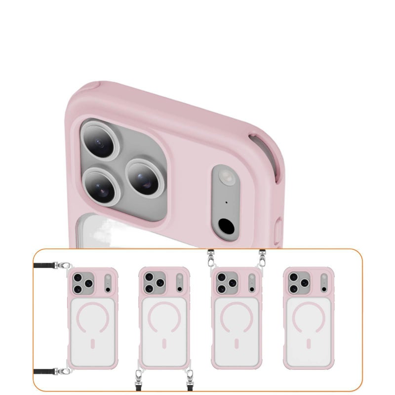 MS غطاء MagSafe بAcrylic لـ iPhone 15 / 15 Plus / 15 Pro / 15 Pro Max مع حماية من السقوط ومقاوم لبصمات الأصابع مع مقاوم للصدمات مع فتحة حبل تعليق قابلة للفصل مع مغناطيسي باللون أسود. - Image 3