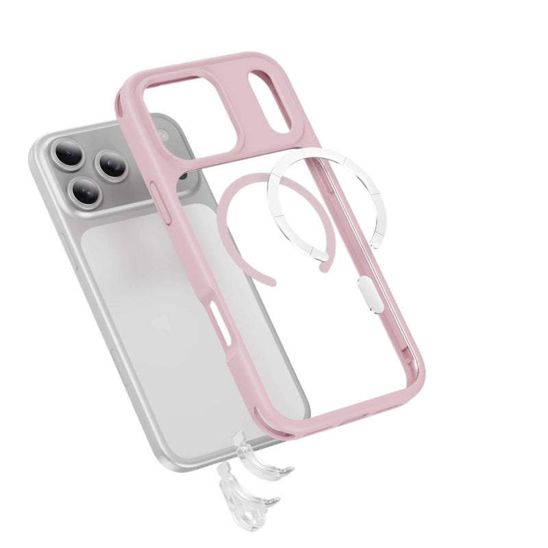 MS غطاء MagSafe بAcrylic لـ iPhone 15 / 15 Plus / 15 Pro / 15 Pro Max مع حماية من السقوط ومقاوم لبصمات الأصابع مع مقاوم للصدمات مع فتحة حبل تعليق قابلة للفصل مع مغناطيسي باللون أسود. - Image 2