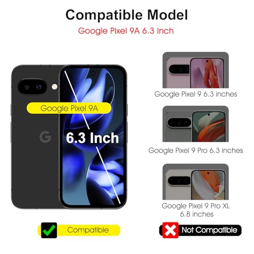 SPARIN Screen Protector for Google Pixel 9A,[3+2 Pack] Pixel 9A 6.3 Inch Tempered Glass & 2-Pack Camera Lens Protector, Case Friendly/Alignment Frame - Image 2