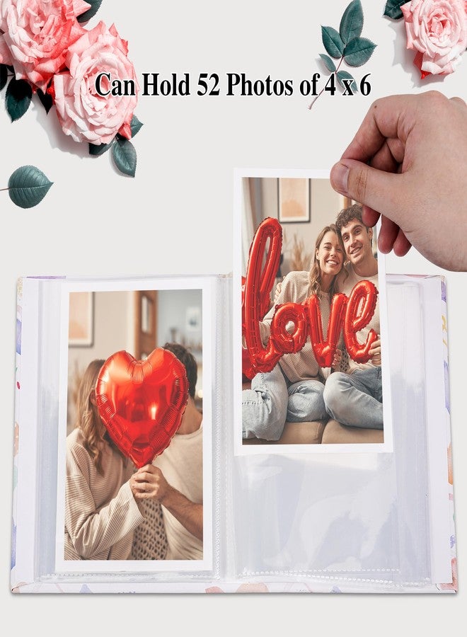 Vienrose Photo Album for 4x6, Small Picture Album Holds 52 Photos, PU Leather Cover Photo Book for Vertical Photos, Memory Album for Baby Wedding Graduation Travel, Colorful Love - Image 4