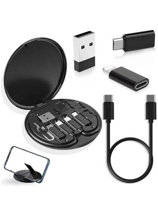 USB AdapterA Kit, Micro USB Charging Cable with USB C Lightning Adapter, Lightning to USB C Adapter, Multi Charging Cable Storage Box Contains SIM Card Holder (Black) - pzsku/ZE27FEA8E2CDDCE24BBD5Z/45/_/1729683874/1e1cb97f-8b7c-44c9-9777-85f30f4fa927