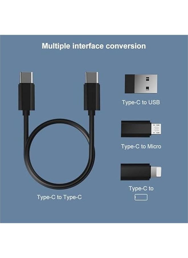 HOOKOR - USB AdapterA Kit, Micro USB Charging Cable with USB C Lightning Adapter, Lightning to USB C Adapter, Multi Charging Cable Storage Box Contains SIM Card Holder (Black) - Image 1