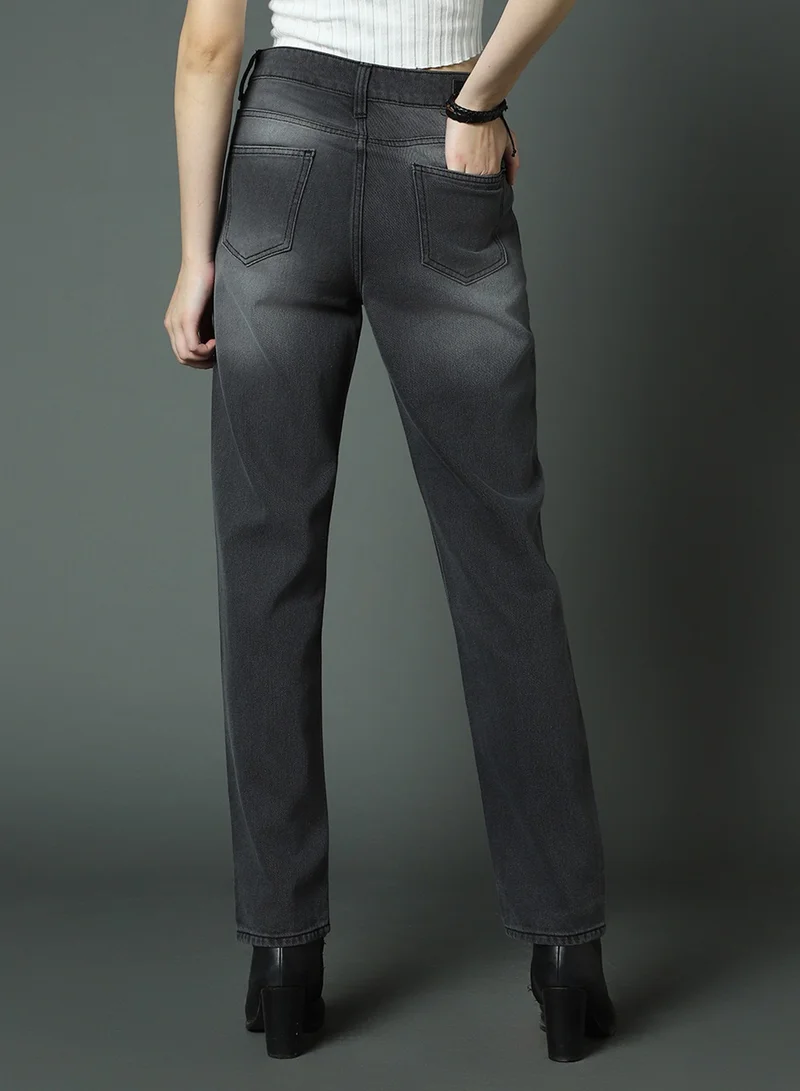 HIGH STAR High-Rise Clean Look Heavy Fade Jeans for Women