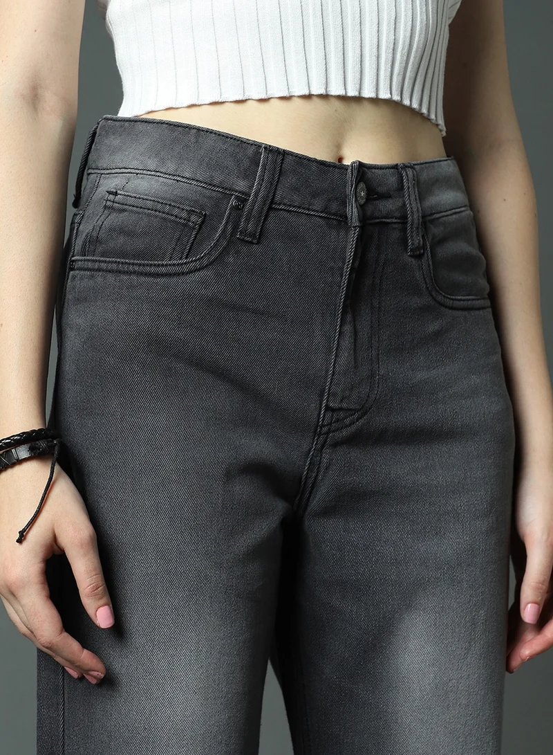HIGH STAR High-Rise Clean Look Heavy Fade Jeans for Women