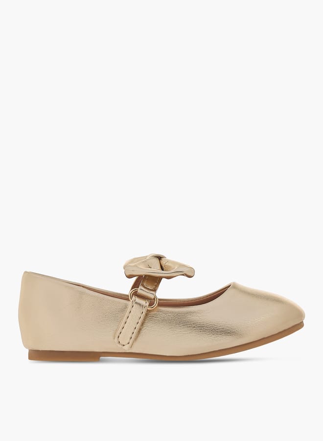 Flora Bella By Shoexpress Girls Bow Accented Mary Jane Shoes With Hook And Loop Closure  - Image 3