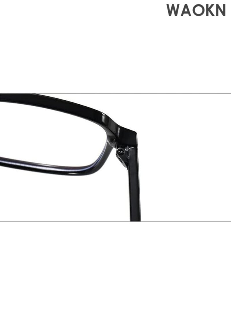 دبليو أيه أو كي أن نظارات قراءة كبيرة ومتينة، نظارات كمبيوتر مربعة كبيرة الحجم مضادة للضوء الأزرق، مضادة لإجهاد العين غير قابلة للكسر. نظارات قراءة مربعة كبيرة الحجم للنساء والرجال، إطار TR كبير يحجب الضوء الأزرق لقراء الكمبيوتر، نظارات مضادة للوهج. - Image 3