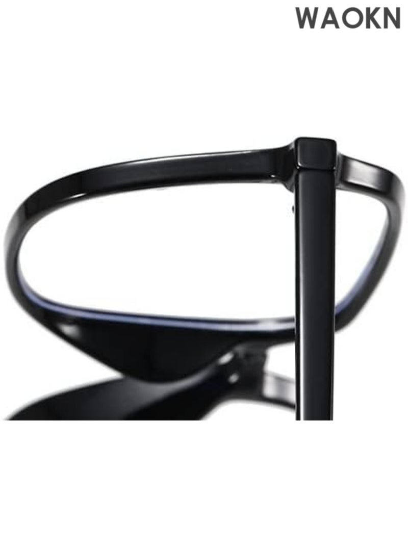 دبليو أيه أو كي أن نظارات قراءة كبيرة ومتينة، نظارات كمبيوتر مربعة كبيرة الحجم مضادة للضوء الأزرق، مضادة لإجهاد العين غير قابلة للكسر. نظارات قراءة مربعة كبيرة الحجم للنساء والرجال، إطار TR كبير يحجب الضوء الأزرق لقراء الكمبيوتر، نظارات مضادة للوهج. - Image 2