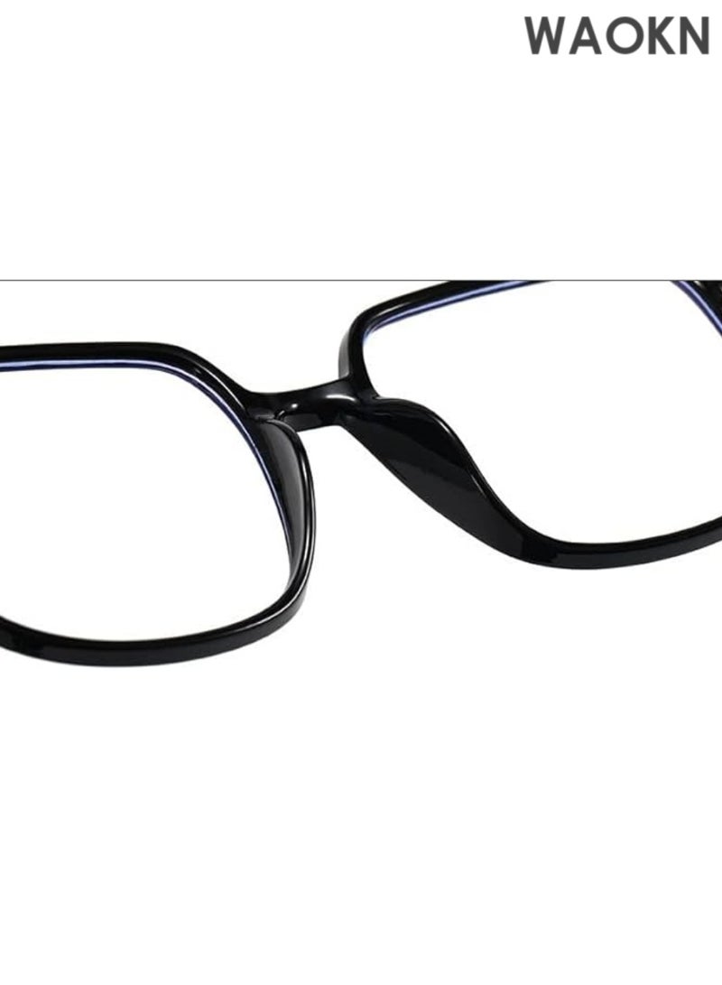 دبليو أيه أو كي أن نظارات قراءة كبيرة ومتينة، نظارات كمبيوتر مربعة كبيرة الحجم مضادة للضوء الأزرق، مضادة لإجهاد العين غير قابلة للكسر. نظارات قراءة مربعة كبيرة الحجم للنساء والرجال، إطار TR كبير يحجب الضوء الأزرق لقراء الكمبيوتر، نظارات مضادة للوهج. - Image 4