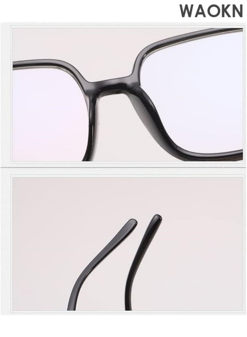 دبليو أيه أو كي أن نظارات قراءة كبيرة ومتينة، نظارات كمبيوتر مربعة كبيرة الحجم مضادة للضوء الأزرق، مضادة لإجهاد العين غير قابلة للكسر. نظارات قراءة مربعة كبيرة الحجم للنساء والرجال، إطار TR كبير يحجب الضوء الأزرق لقراء الكمبيوتر، نظارات مضادة للوهج. - Image 5