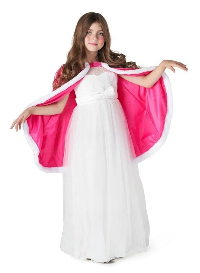 GGEROU Girls Princess Costumes Cloak Hooded Cape for Princess Dress Up Party Cosplay Outfit Pink - Image 1