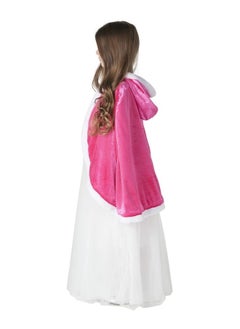GGEROU Girls Princess Costumes Cloak Hooded Cape for Princess Dress Up Party Cosplay Outfit Pink  - Image 3