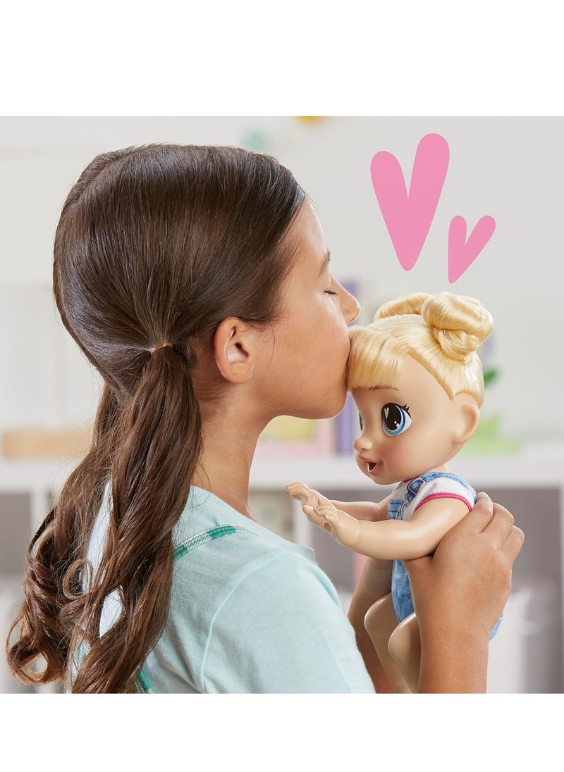 Baby Alive - Baby Alive Crawl 'n Play Harper Hugs Electronic Crawling Baby Doll Set, Blonde Hair, Kids Toys for Girls; Boys 3 Years; Up, 10.75 Inches/27 cm - Image 1