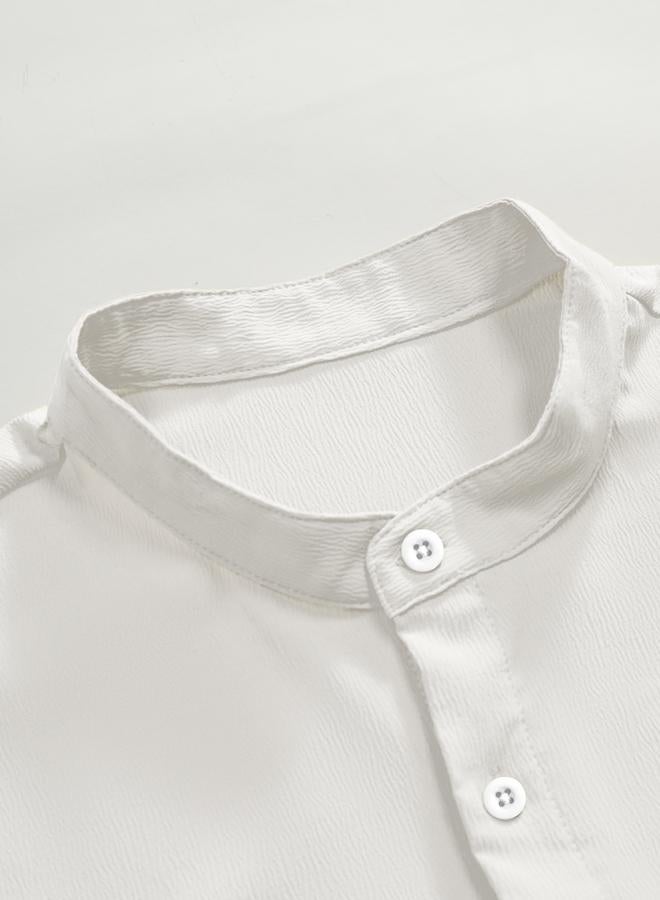 Take Two Men Stand Collar Slim Fit Casual Shirt - Image 2