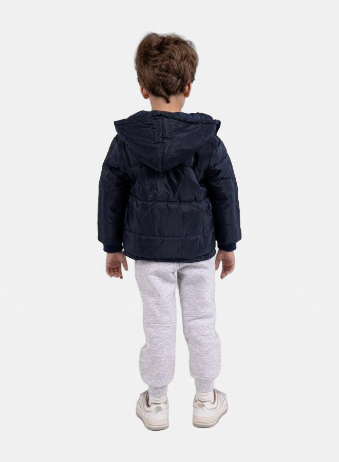 اوركيدز جاكيت مقاوم للماء للاطفال مع قبعة – كحلي - Image 3