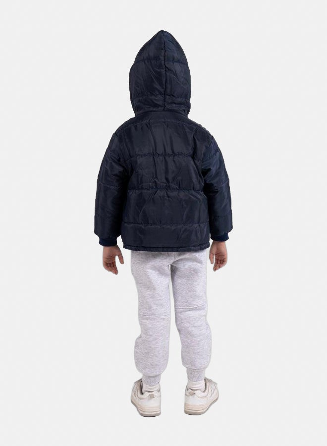 اوركيدز جاكيت مقاوم للماء للاطفال مع قبعة – كحلي - Image 2