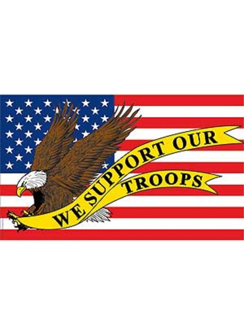 FindingKing We Support Our Troops Flag with Grommets 3ft x 5ft  - Image 1
