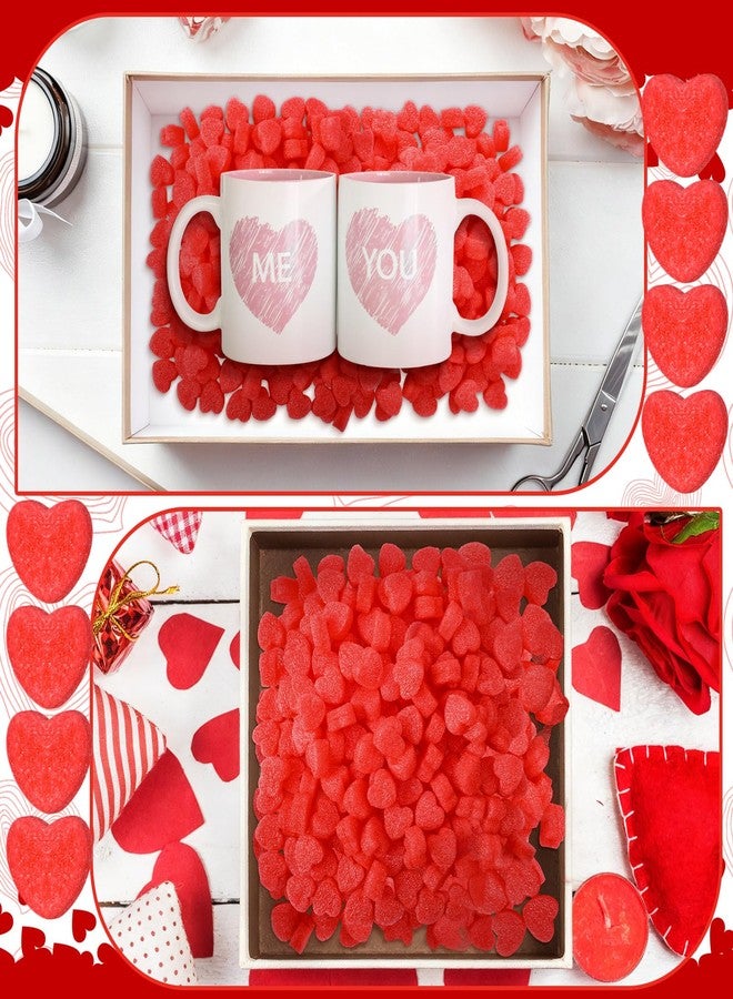 Pushglossy 1200 Pcs Gift Box Filler Shreds for Mother's Day Mini Heart Shaped Foam Beads Basket Filler for Mother's Day Wedding Party Crafts DIY Package Birthday Gift Wrapping Decoration Supplies, Red - Image 2