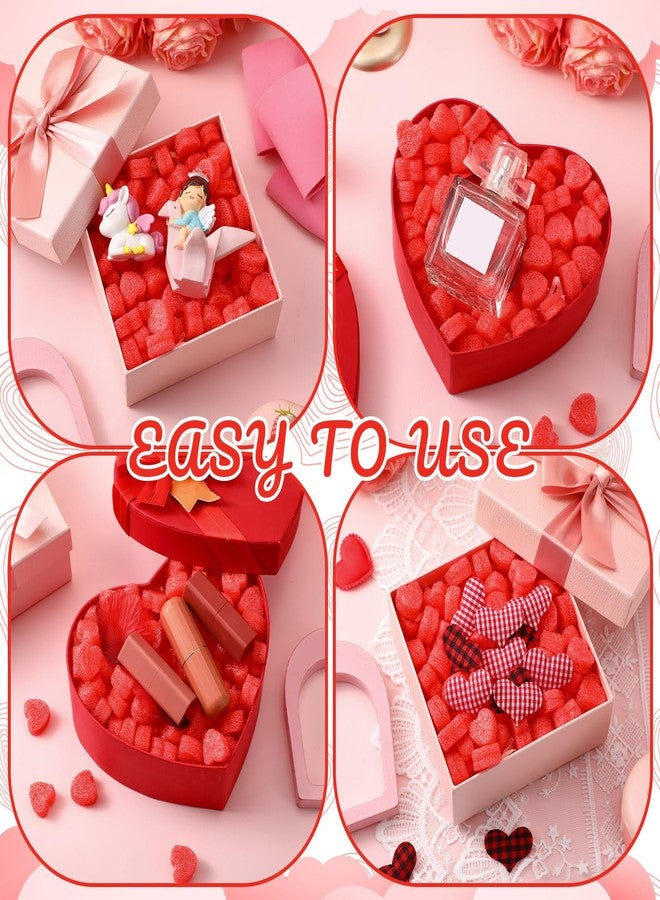 Pushglossy 1200 Pcs Gift Box Filler Shreds for Mother's Day Mini Heart Shaped Foam Beads Basket Filler for Mother's Day Wedding Party Crafts DIY Package Birthday Gift Wrapping Decoration Supplies, Red - Image 5