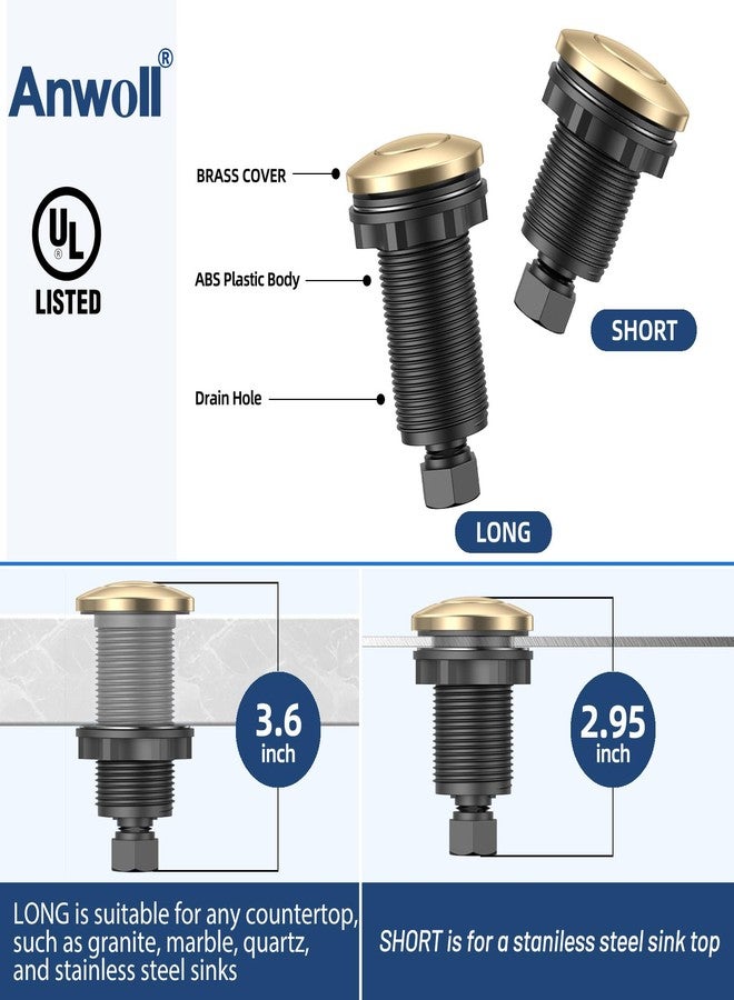 Anwoll Garbage Disposal Air Switch Kit -Professional, Dual Outlet Sink Top Waste Disposer On/Off, Air Switch Button, UL Listed, Champagne Bronze - Image 5