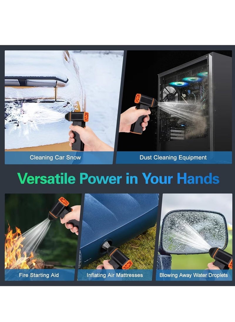 JAJEEK Compressed Air Duster Turbo Fan – 130,000 RPM Super Powerful Electric Air Duster, Rechargeable Cordless Air Blower for Computer, Electronic Keyboard, PC, Car Cleaning, and More (Refillable) - Image 5